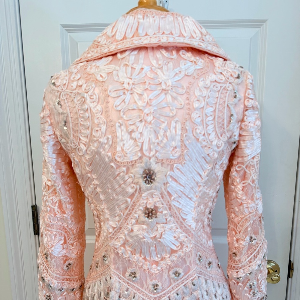 Sue Wong Jacket Nocturne Stunning Coat Rare Find Size 6 Blush Pink NWT - Picture 5 of 16